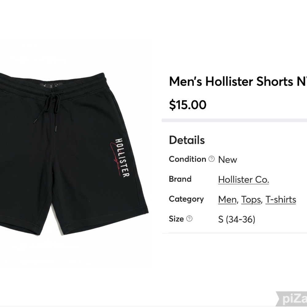 Hollister Men's Black Shorts, NWT